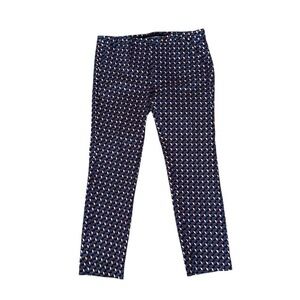 Zara Basic Women's Blue Geometric Print Pants Trousers US 10 EU 42